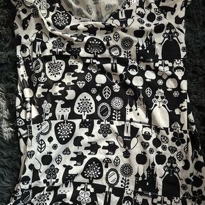 LuLaRoe Black and White Disney Print Top